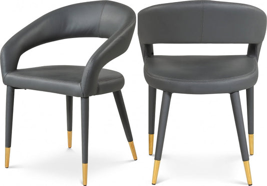 Destiny Vegan Leather Upholstered Dining Chair - Grey