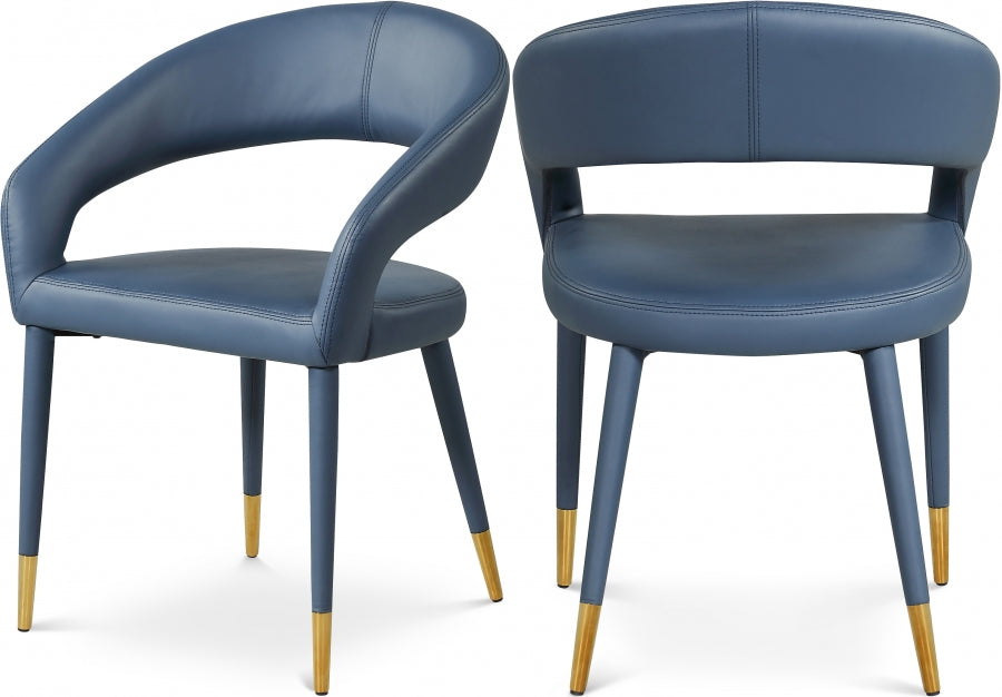 Destiny Vegan Leather Upholstered Dining Chair - Blue
