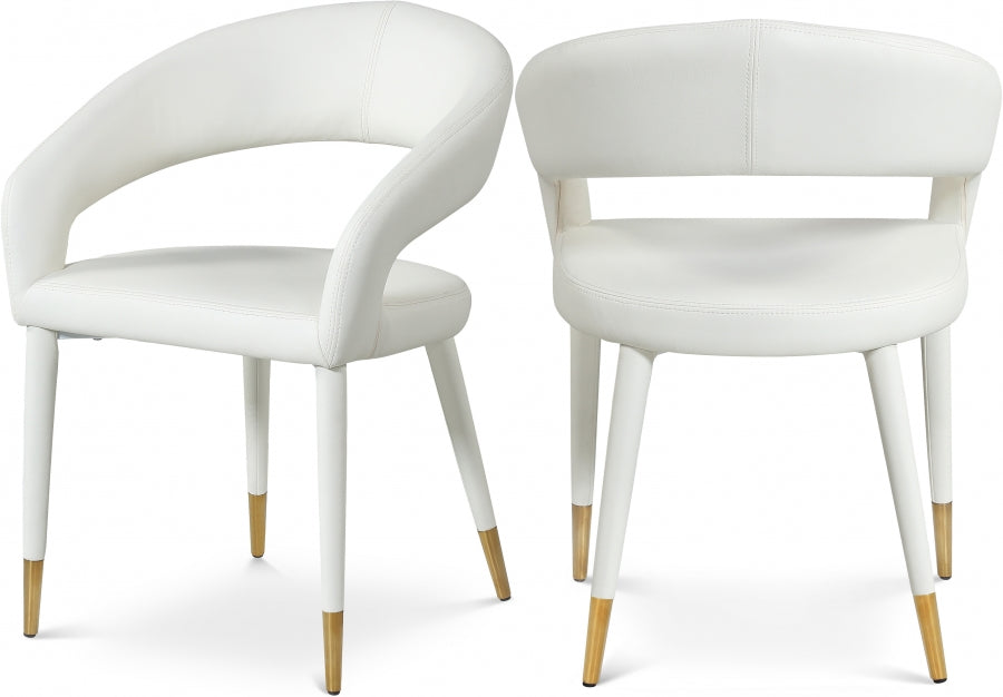 Destiny Vegan Leather Upholstered Dining Chair - White