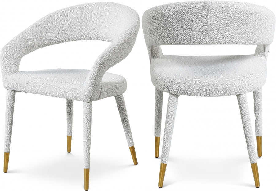 Destiny Boucle Fabric Upholstered Dining Chair - Cream