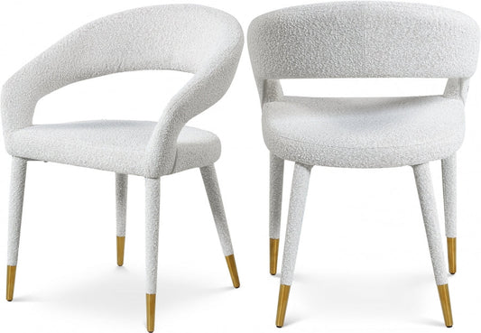 Destiny Boucle Fabric Upholstered Dining Chair - Cream