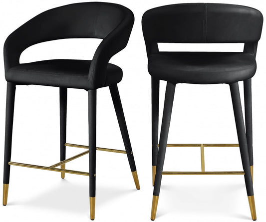 Destiny Velvet Upholstered Stool - Black