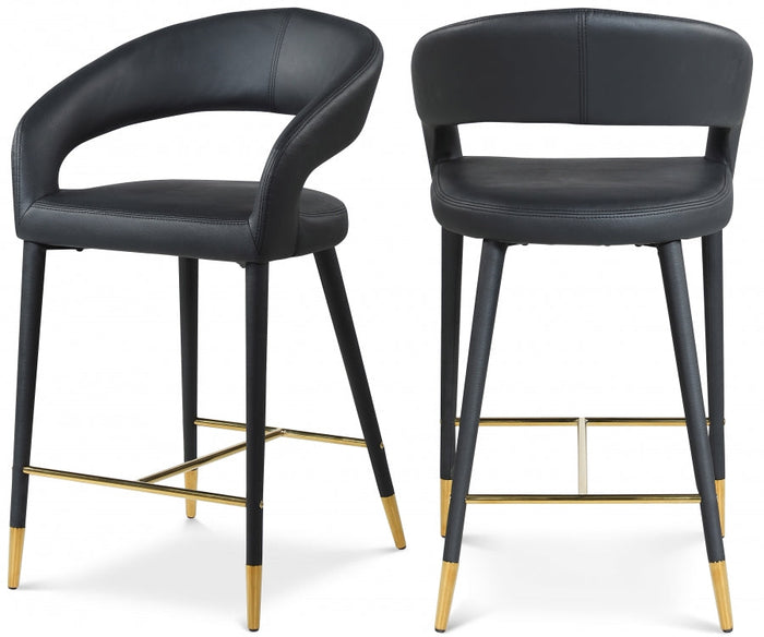 Destiny Vegan Leather Upholstered Stool - Black