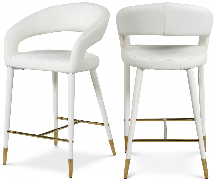 Destiny Vegan Leather Upholstered Stool - White