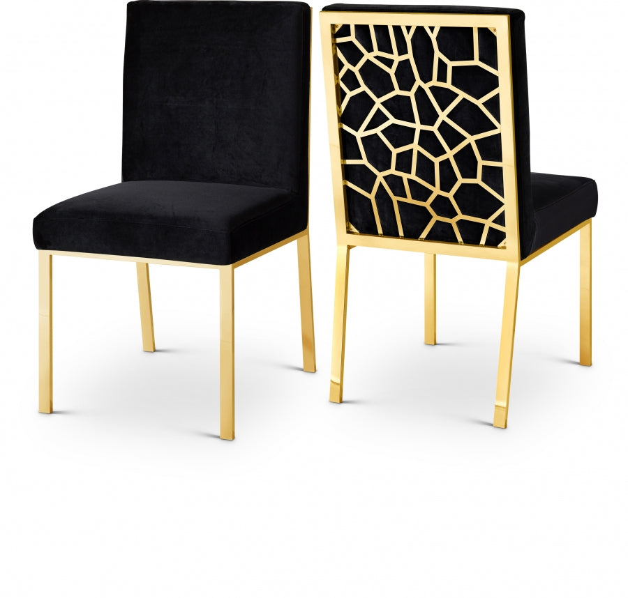 Opal Velvet Upholstered Dining Chair - Black