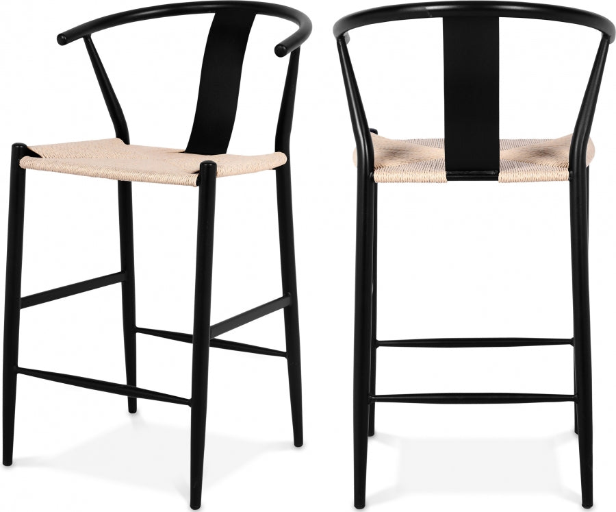 Beck Hand Woven Rope Stool - Black