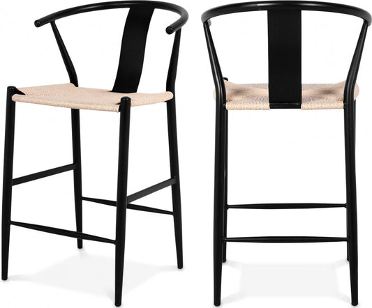 Beck Hand Woven Rope Stool - Black