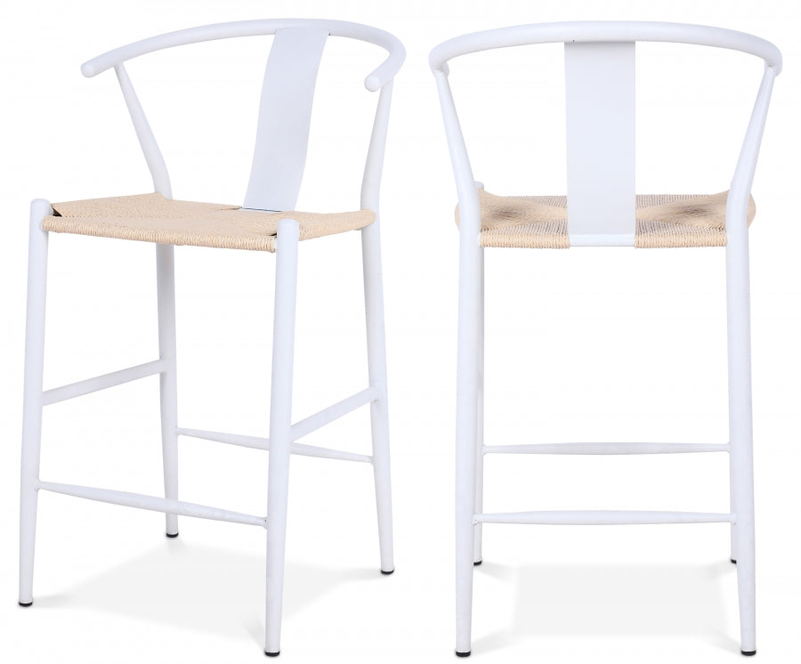 Beck Hand Woven Rope Stool - White