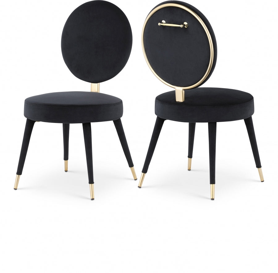 Brandy Velvet Upholstered Dining Chair - Black