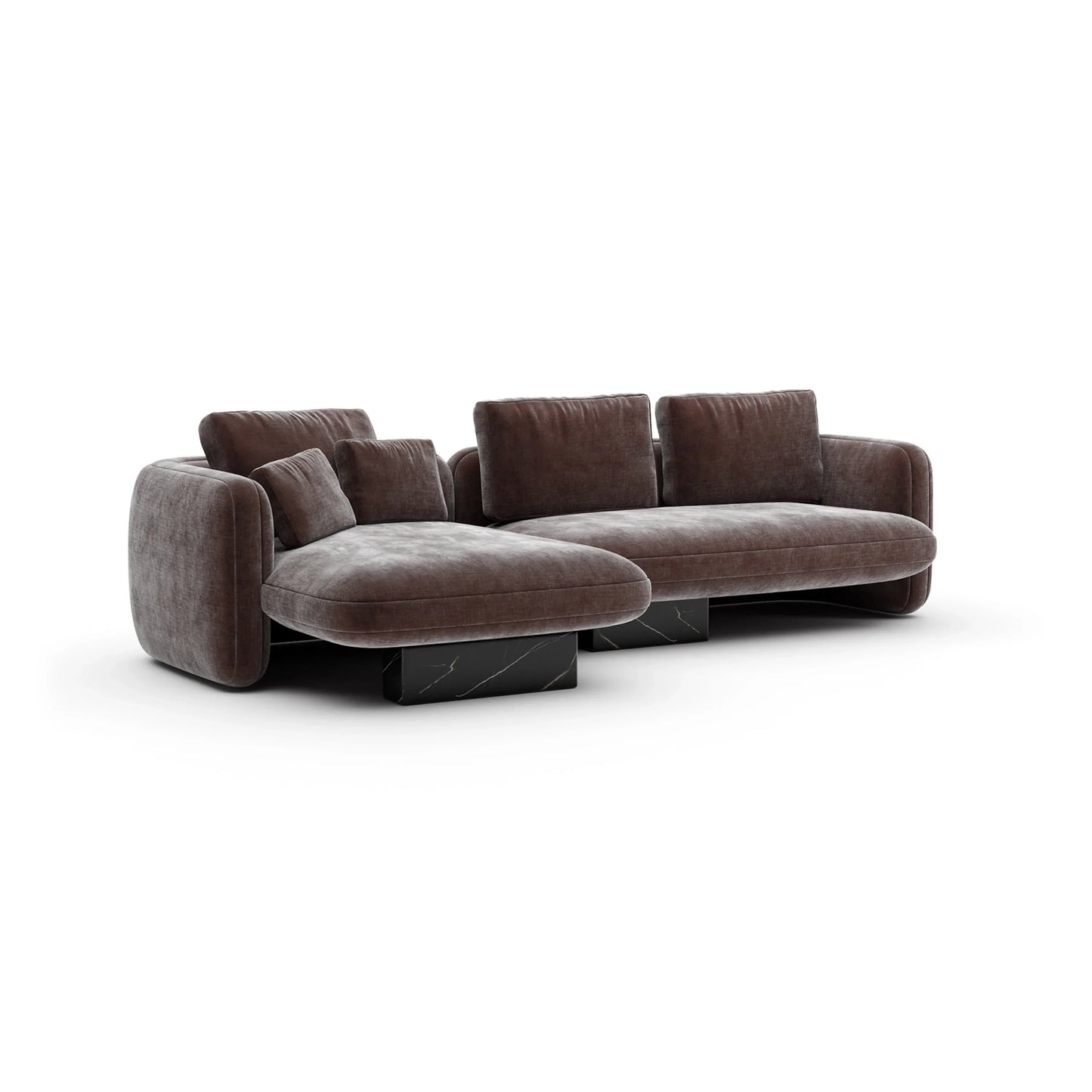 Overlap Left Chaise Sec Small Dk Taupe