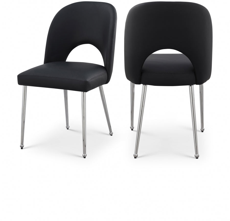 Logan Vegan Leather Upholstered Dining Chair - Black