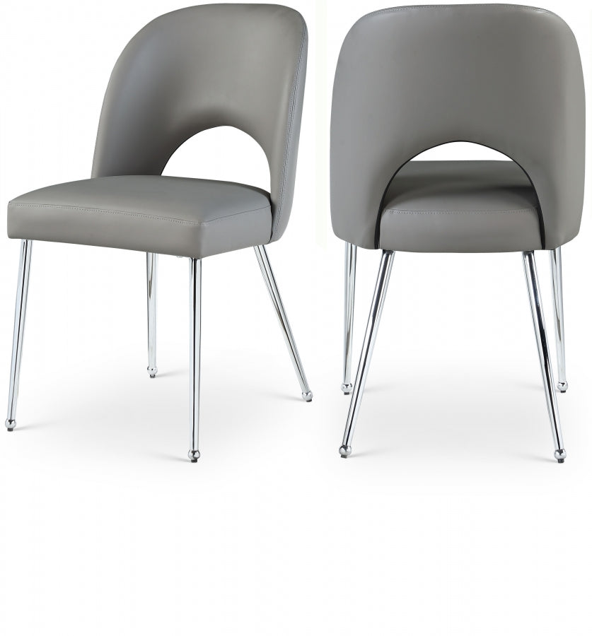 Logan Vegan Leather Upholstered Dining Chair - Grey