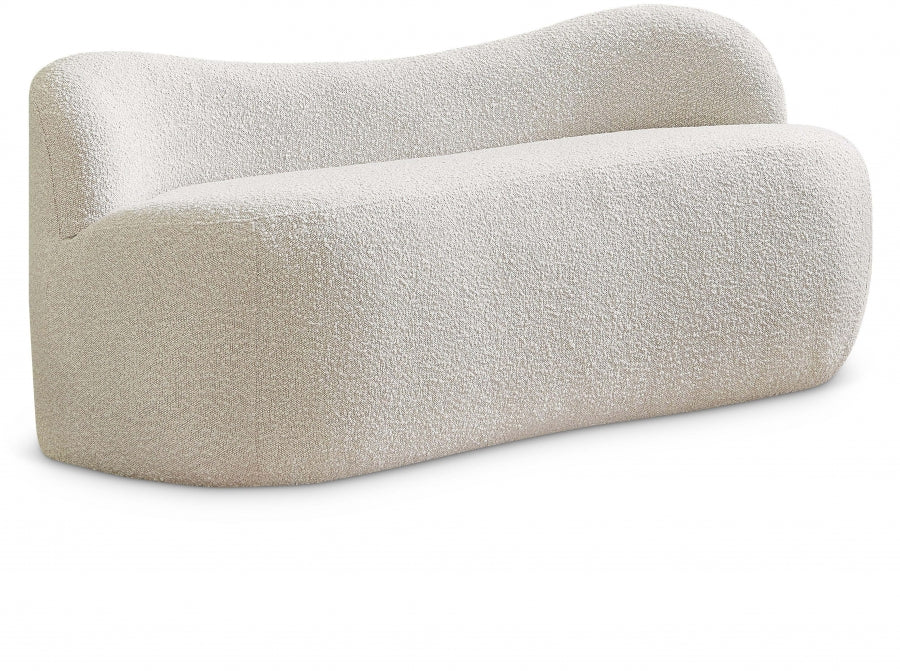 Flair Boucle Fabric Upholstered Bench - Cream