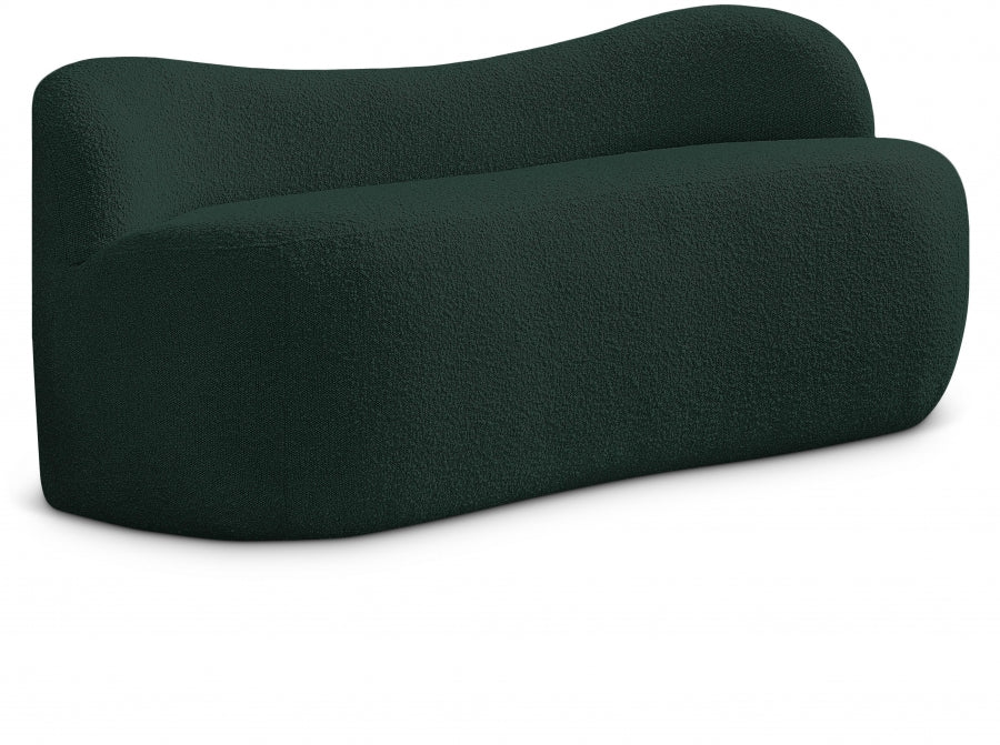 Flair Boucle Fabric Upholstered Bench - Green