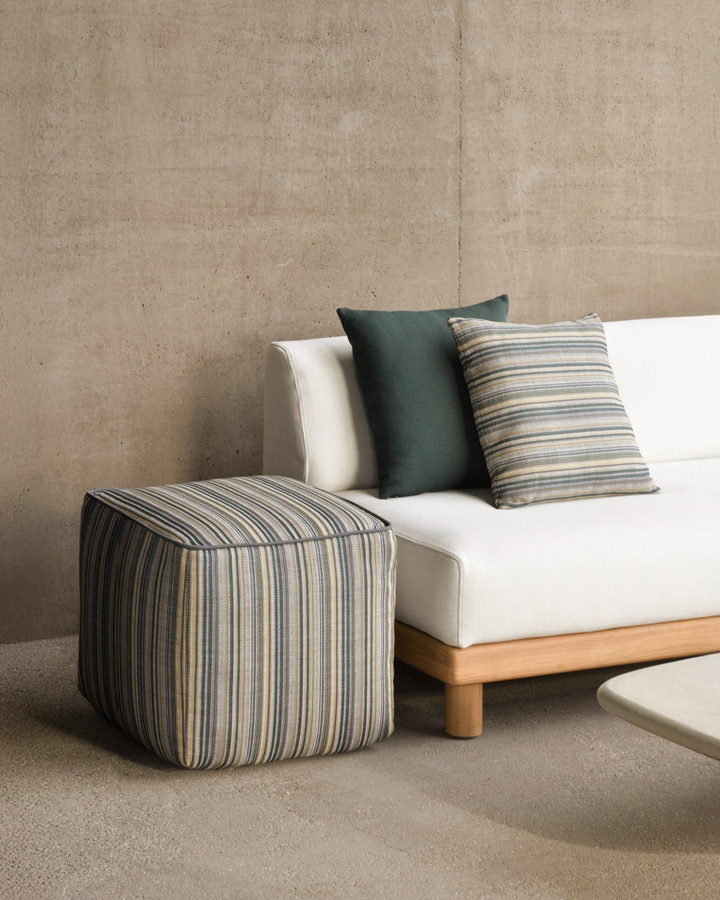 Blue Zahara Outdoor Pouf
