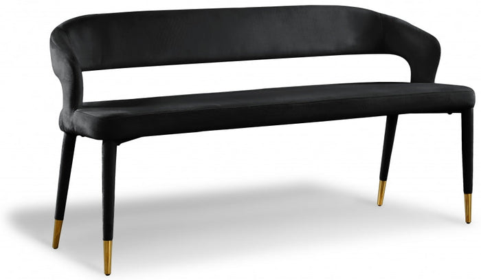 Destiny Velvet Upholstered Bench - Black