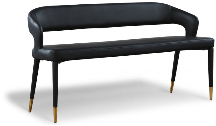 Destiny Vegan Leather Upholstered Bench - Black