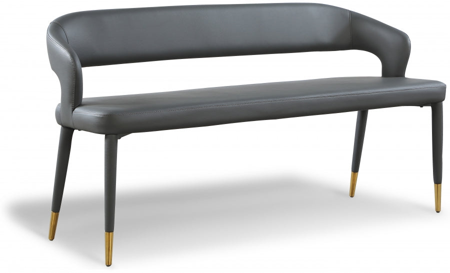 Destiny Vegan Leather Upholstered Bench - Grey