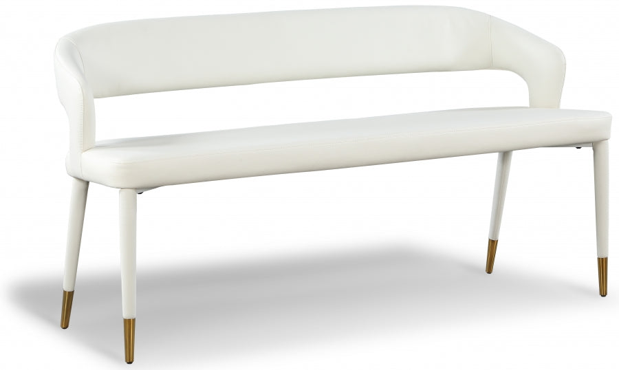 Destiny Vegan Leather Upholstered Bench - White
