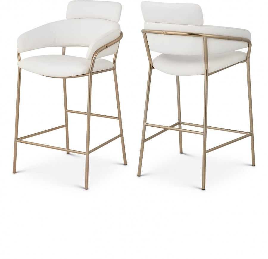 Yara Vegan Leather Upholstered Counter Stool - Cream