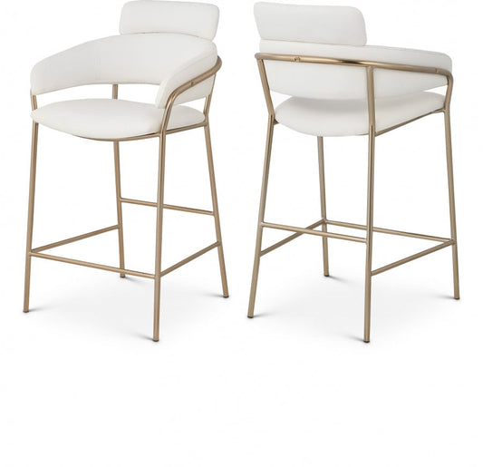 Yara Vegan Leather Upholstered Counter Stool - Cream