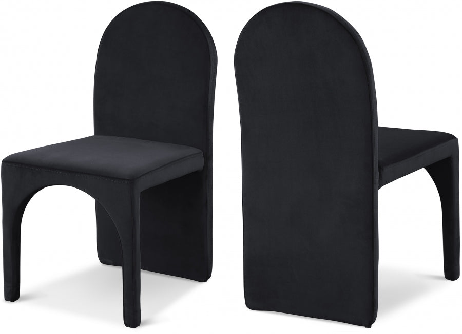 Summer Velvet Upholstered Dining Side Chair - Black