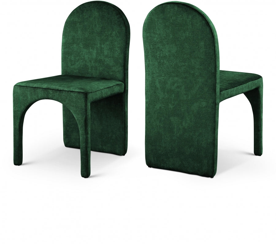 Summer Velvet Upholstered Dining Side Chair - Green