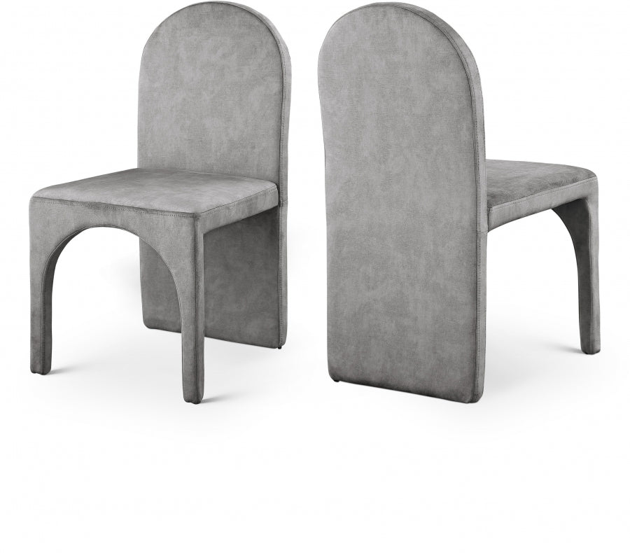 Summer Velvet Upholstered Dining Side Chair - Grey