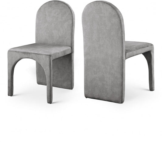 Summer Velvet Upholstered Dining Side Chair - Grey