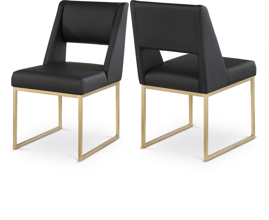 Jayce Vegan Leather Upholstered Dining Chair - Black