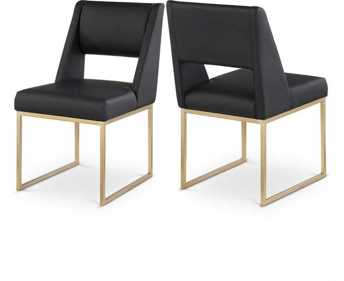 Jayce Vegan Leather Upholstered Dining Chair - Black