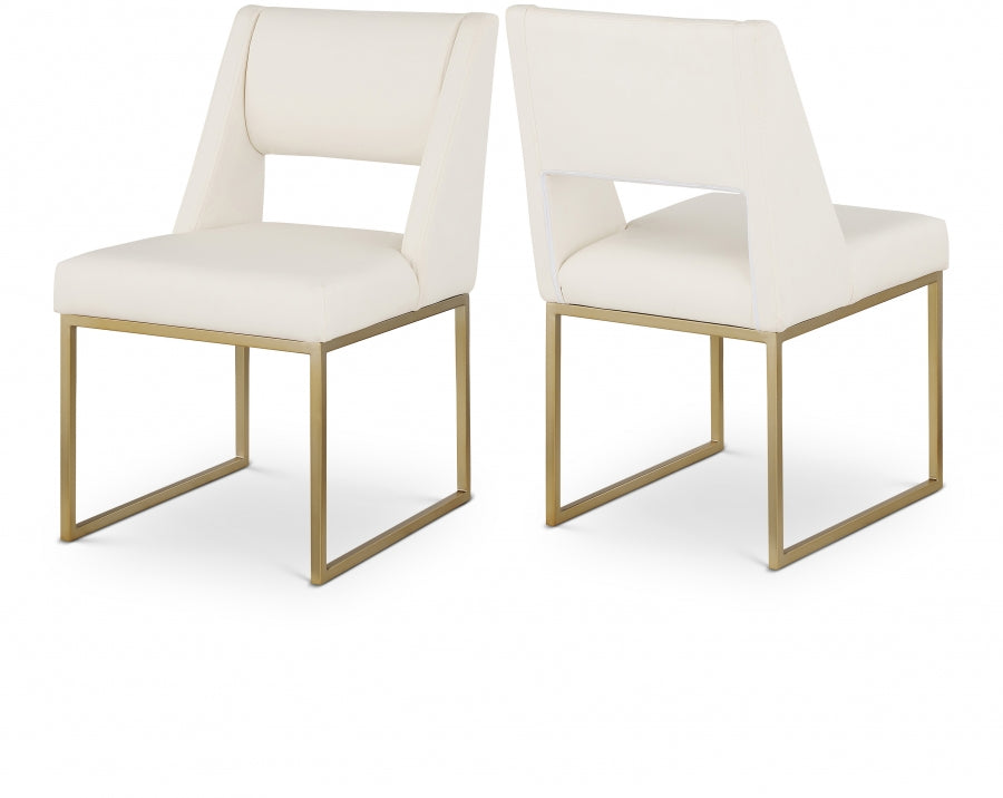 Jayce Vegan Leather Upholstered Dining Chair - Cream