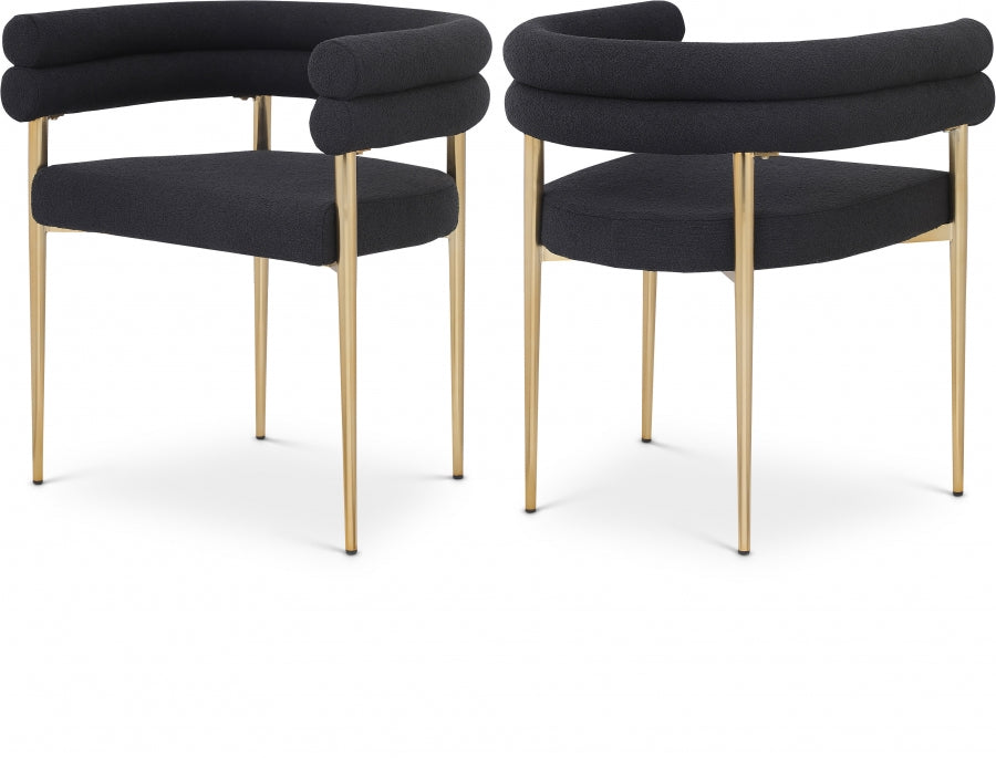 Brielle Boucle Fabric Upholstered Dining Chair - Black