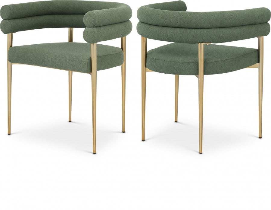Brielle Boucle Fabric Upholstered Dining Chair - Green