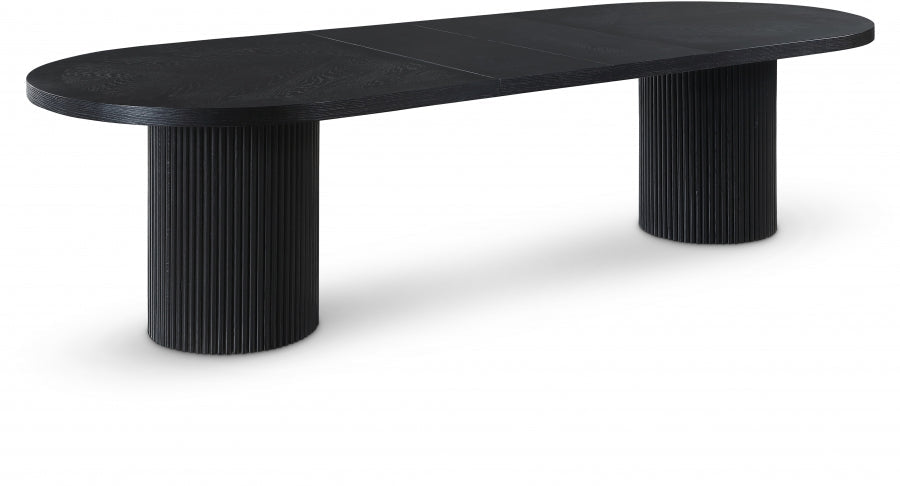 Belinda 90" - 123" Oak Wood Extendable Dining Table - Black