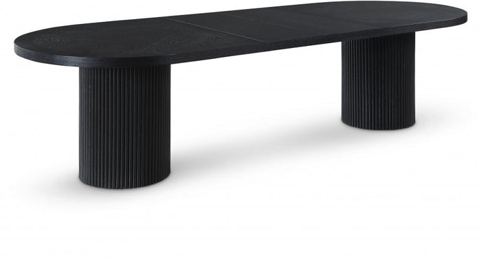 Belinda 90" - 123" Oak Wood Extendable Dining Table - Black