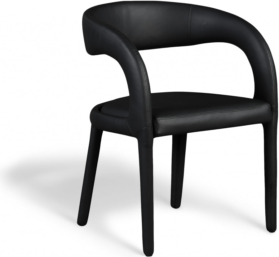 Sylvester Vegan Leather Upholstered Dining Chair - Black