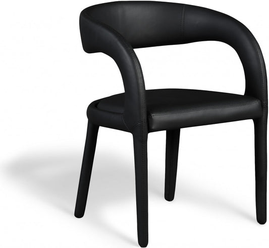 Sylvester Vegan Leather Upholstered Dining Chair - Black
