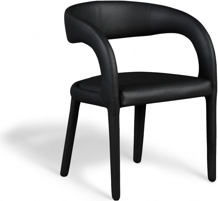 Sylvester Vegan Leather Upholstered Dining Chair - Black