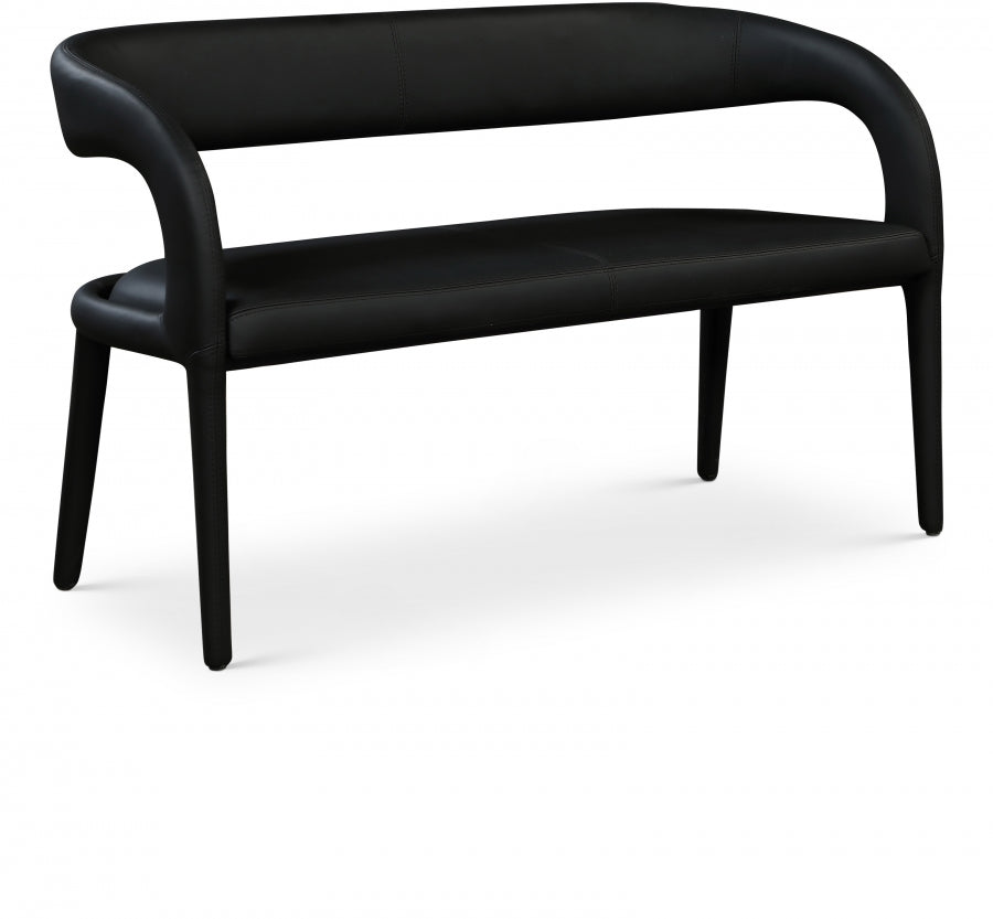 Sylvester Vegan Leather Upholstered Bench - Black