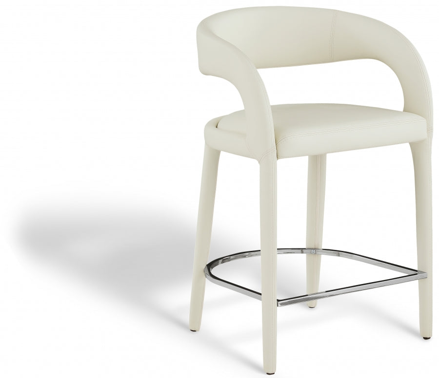 Sylvester Vegan Leather Upholstered Counter Stool - Cream