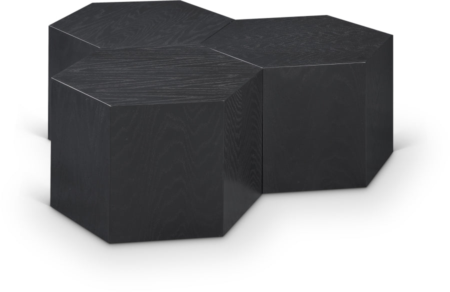 Eternal Oak Wood 3pc. Modular Coffee Table - Black