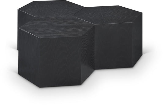 Eternal Oak Wood 3pc. Modular Coffee Table - Black
