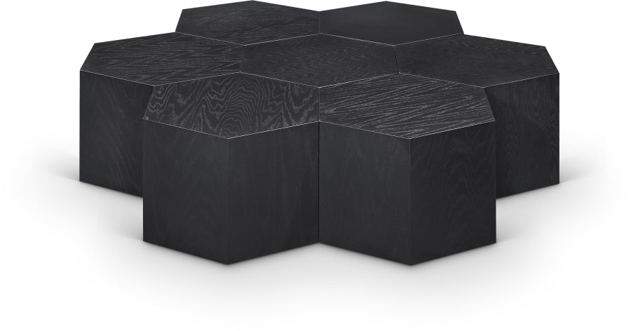 Eternal Oak Wood 7pc. Modular Coffee Table - Black