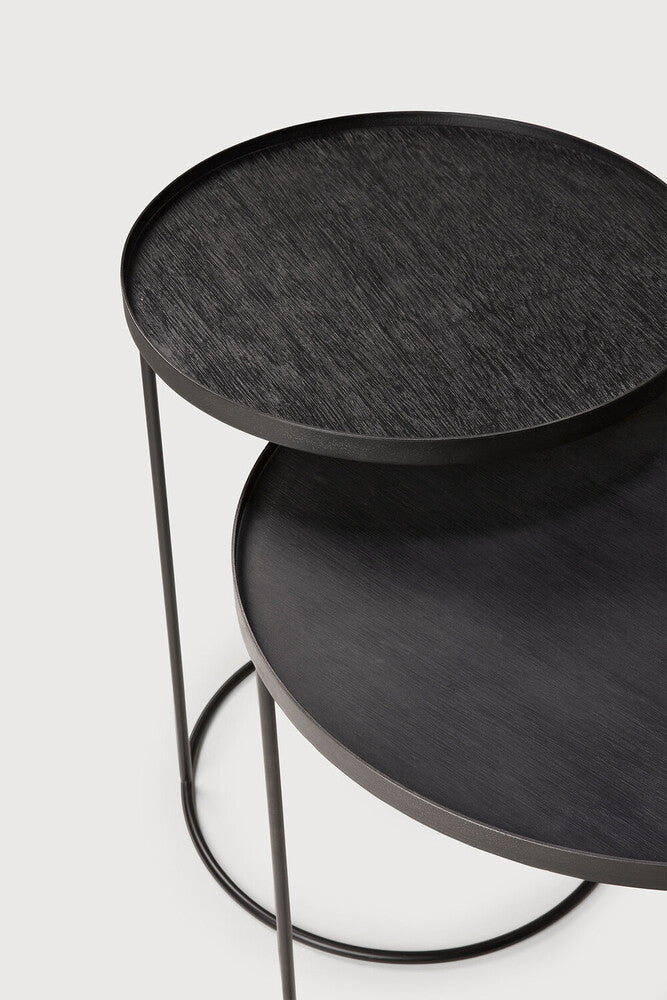 Round Tray Side Table Set