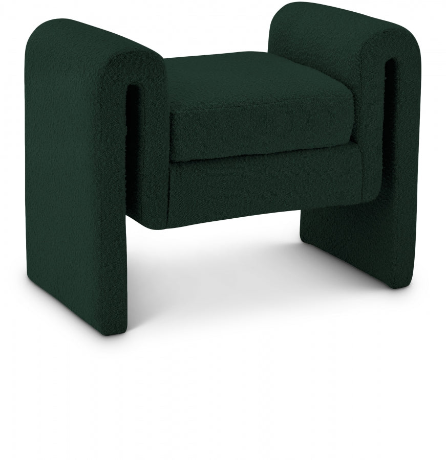 Stylus 31.5" Boucle Fabric Upholstered Bench - Green