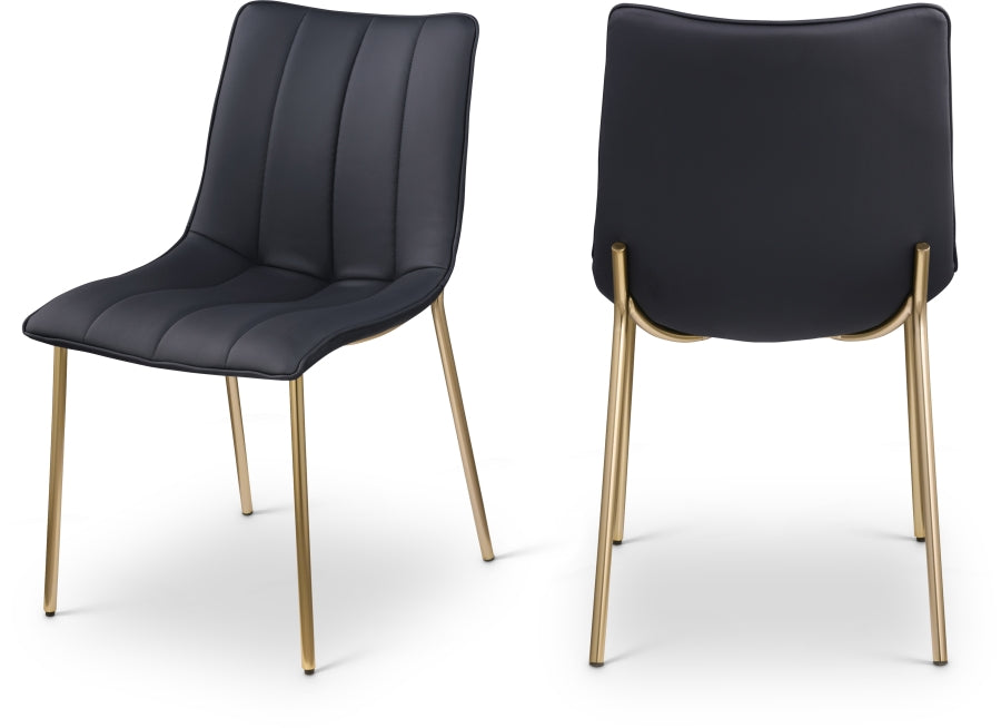 Isla Vegan Leather Upholstered Dining Chair - Black