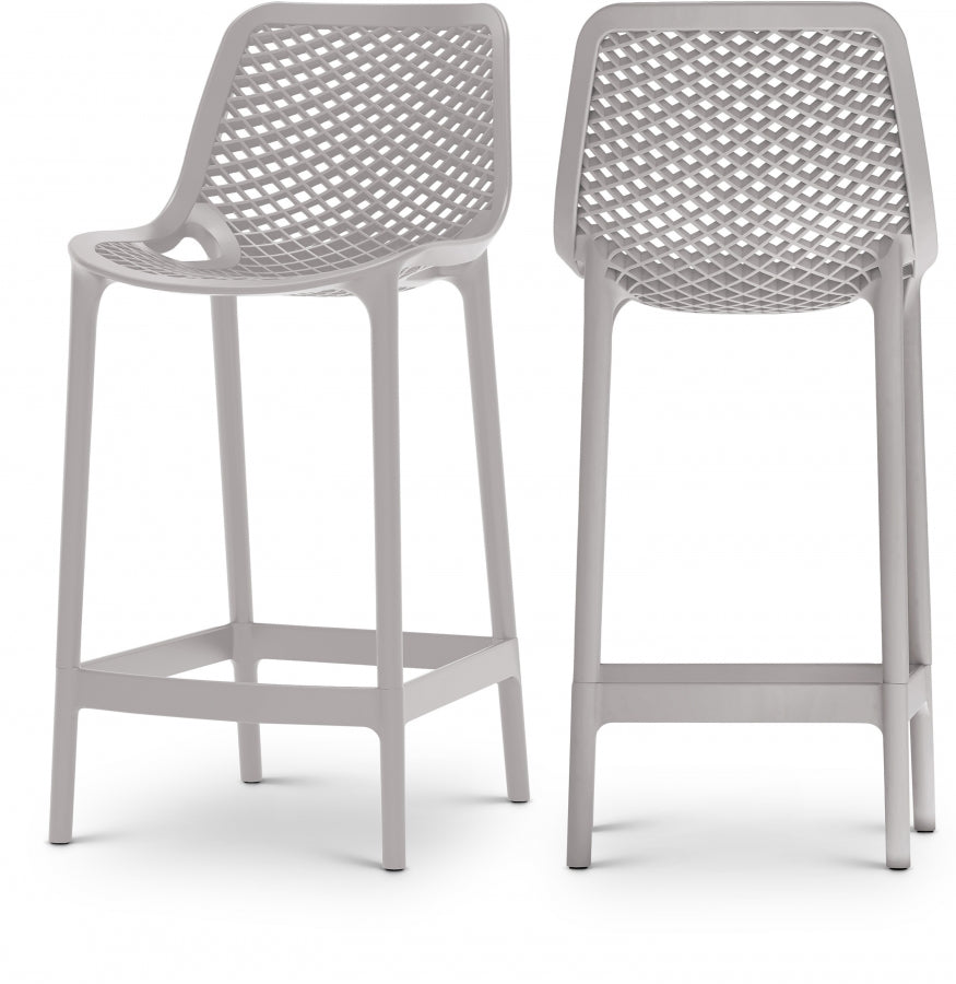Mykonos Plastic Outdoor Patio Stools - Grey