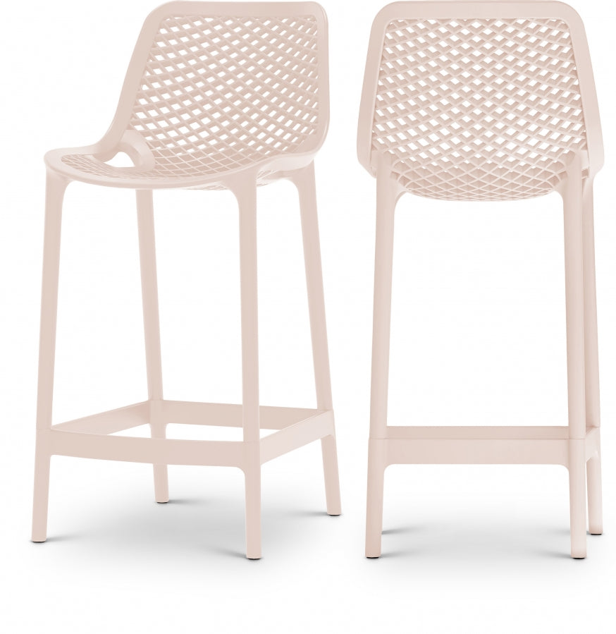 Mykonos Plastic Outdoor Patio Stools - Pink