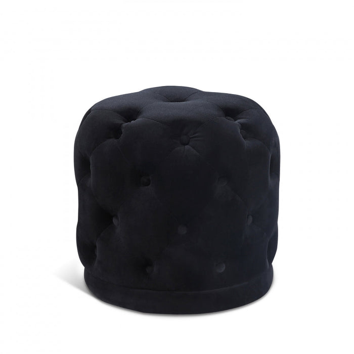 Harper Velvet Upholstered Stool - Black